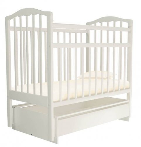Кроватка детская с поперечным маятником "Золушка 4" / цвет белый