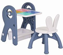 Pituso Стол для конструирования/доска для рисования + стульчик / цвет синий					
