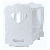 Кроватка с поперечным качанием Baby Sleep-2 (сердце) Мишки / белый