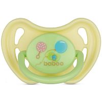 Baboo Соска-пустышка латексная круглая Baby Shower с защитным колпачком 0+