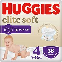 Huggies Подгузники-трусики Elite Soft 4, 9-14 кг, 38 штук					