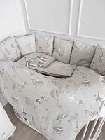 Lappetti Комплект для овальной кроватки "Волшебный сон", 6 предметов / цвет серый					