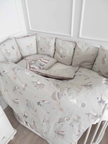 Lappetti Комплект для овальной кроватки "Волшебный сон", 6 предметов / цвет серый