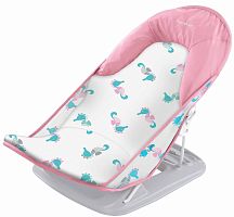 Summer Infant Лежак для купания с подголовником Deluxe Baby Bather / цвет морские коньки-розовый					