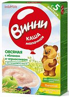 Nutrilak Каша молочная овсяная "Винни" с яблоком и черносливом, с 5 месяцев, 200 г