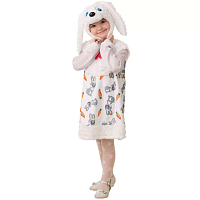 Батик Карнавальный костюм для девочек Зайка Сонька Плюшки-зверюшки / рост 104 см, от 4 лет / цвет белый					