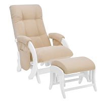 Milli Комплект: кресло-глайдер с карманами и пуф Smile/ цвет молочный дуб, ткань Verona Vanilla					