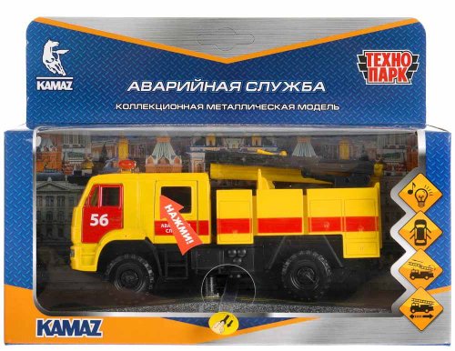 Технопарк Модель металлическая "КамАЗ-43502. Аварийная служба"