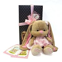 Мягкая игрушка / Зайка Лин в розовом платье / 25 см					