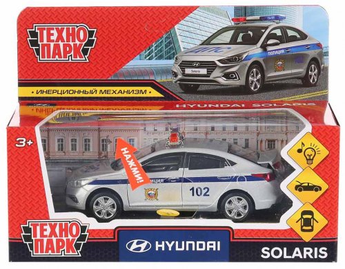 Технопарк Металлическая модель «Hyundai Solaris. Полиция»