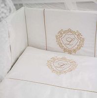 Lappetti Комплект для прямоугольной кроватки, 6 предметов / цвет белый					