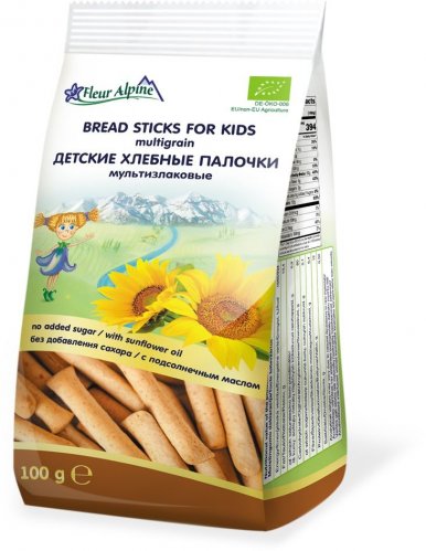 Fleur Alpine Палочки хлебные детские "Мультизлаковые", с 3 лет, 100 г