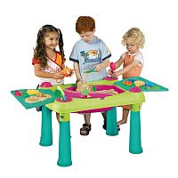 Keter стол Creative для детского творчества и игры с водой и песком, Зеленый/Фиолетовый (79x56x50h)					