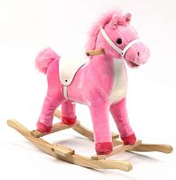Детская лошадка-качалка / цвет розовый
