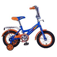 Велосипед детский 12" Hot Wheels GW-ТИП / страховочные колеса / синий + оранжевый					