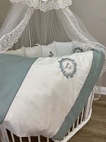 Lappetti Комплект для овальной кроватки "Мой малыш", 6 предметов / цвет мятный					