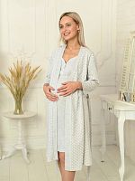 Hunny mammy Комплект для беременных и кормящих 1-НМК 13920, размер 170,176- 100-106 / цвет серый меланж-белый					