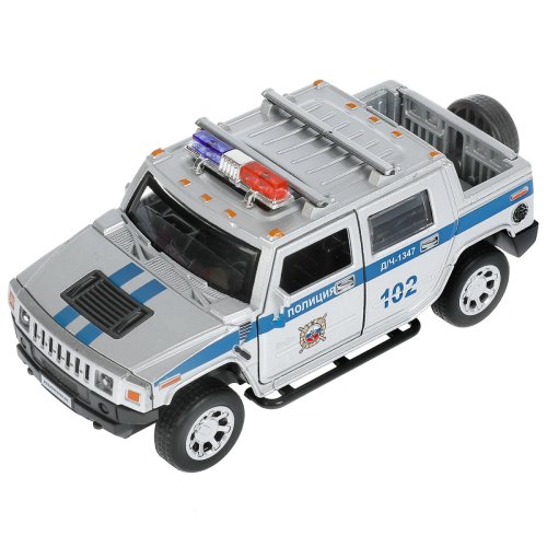 Технопарк Металлическая модель машины Hummer H2 Pickup. Полиция 317583 / цвет серебристый